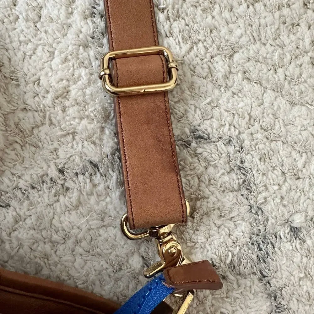 Tory Burch Large Royal Blue Quilted Tote Shoulder Bag